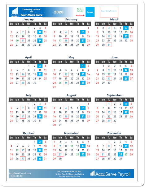 Our Payroll Calendar